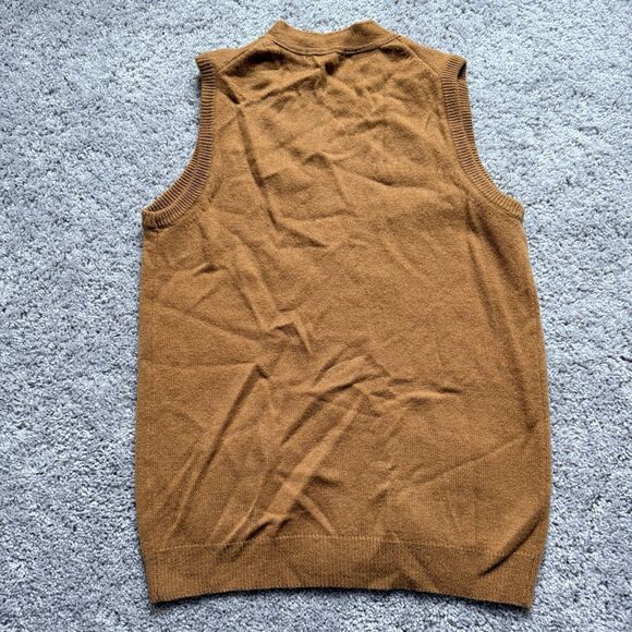 WoolOvers Sweater Lambswool Womens Size Small Vest Mustard Yellow Button Front - Picture 2 of 8